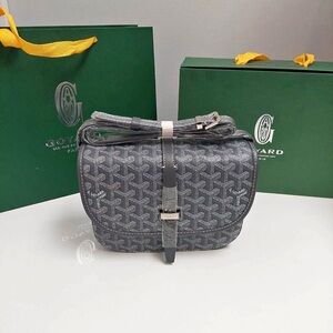 Goyard Gray Messenger Bag with Signature Y-Pattern